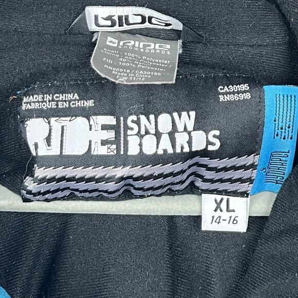 Ride Snowboards Jacket Youth XL 14-16 Blue Black Hydrapel Boys Girls Winter Ski - Picture 10 of 16